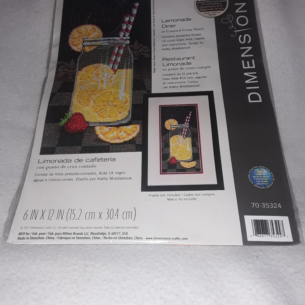 Lemonade Diner Needlepoint Cross Stitch Craft Kit by Dimensions New Sealed